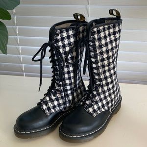 Dr Martins vintage gingham check tweed and leather